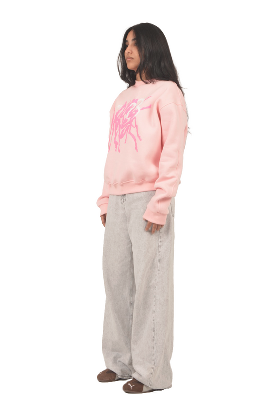 Scratches Pink Crewneck