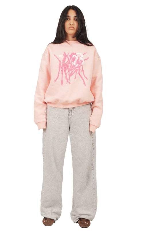 Scratches Pink Crewneck