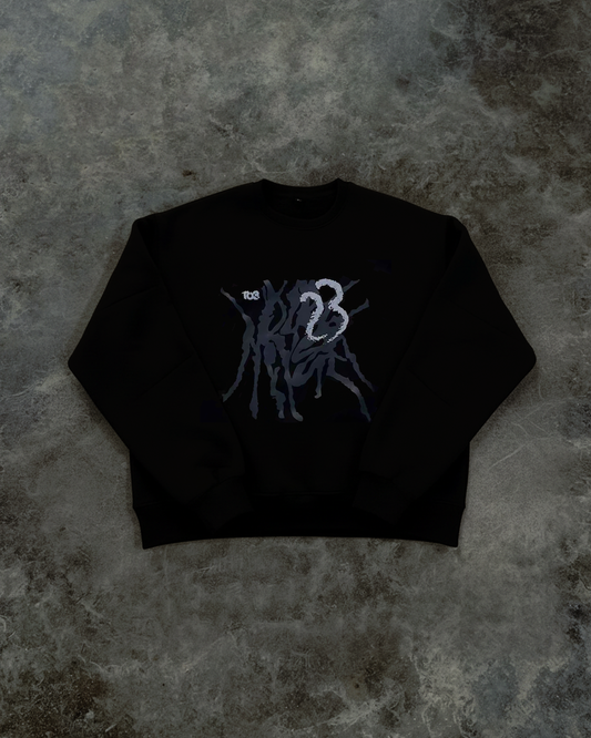 Scratches Black Crewneck