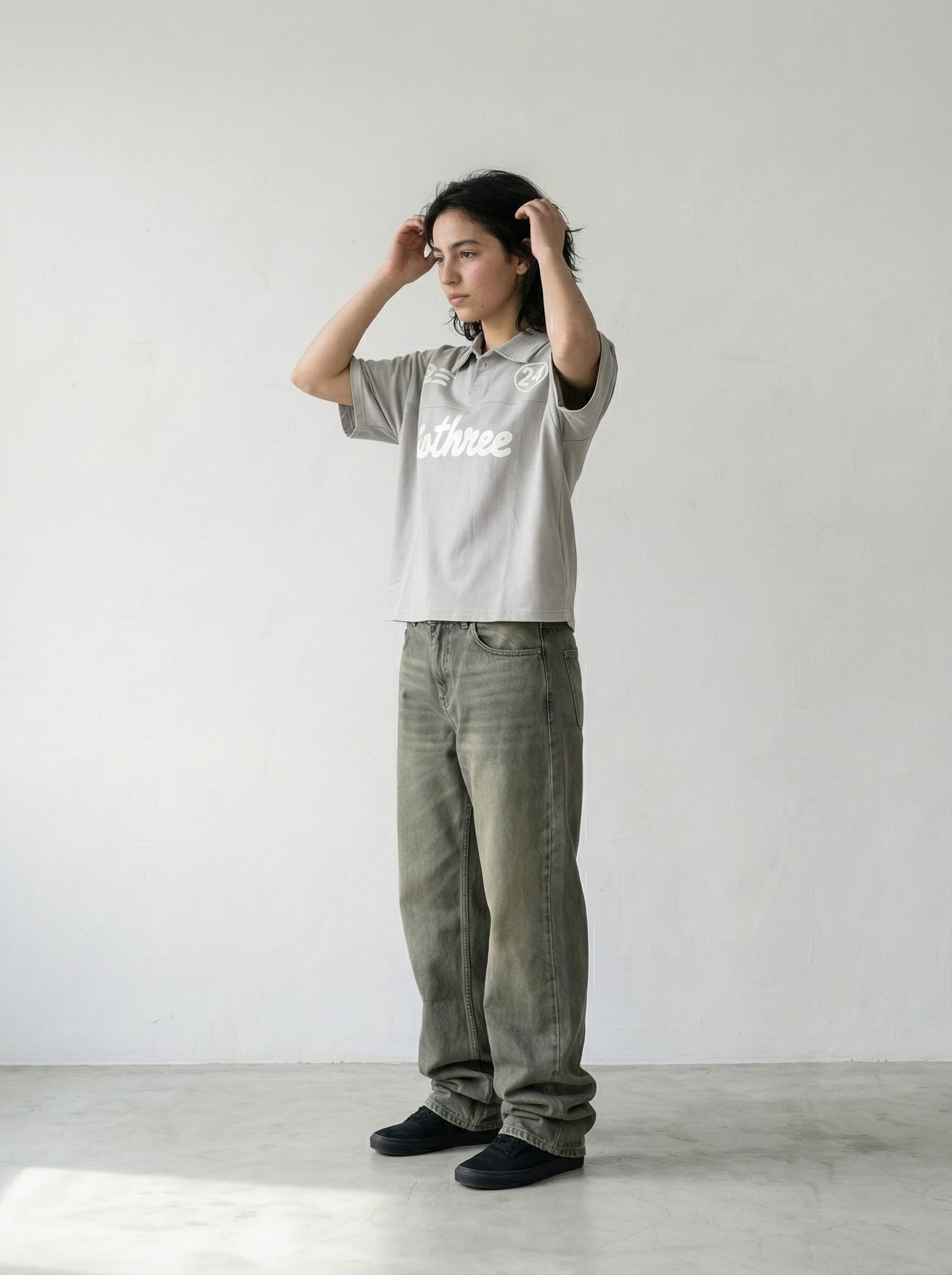 DOUBLE IDENTITY BRUSHED SILVER POLO