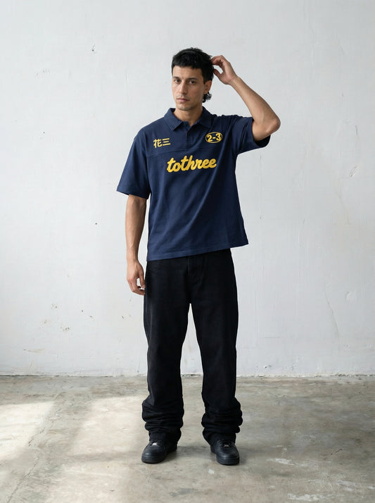 DOUBLE IDENTITY MIDNIGHT NAVY POLO