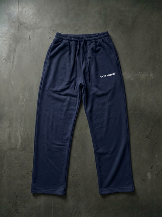 TOTHREE LOGO NAVY SWEATPANTS
