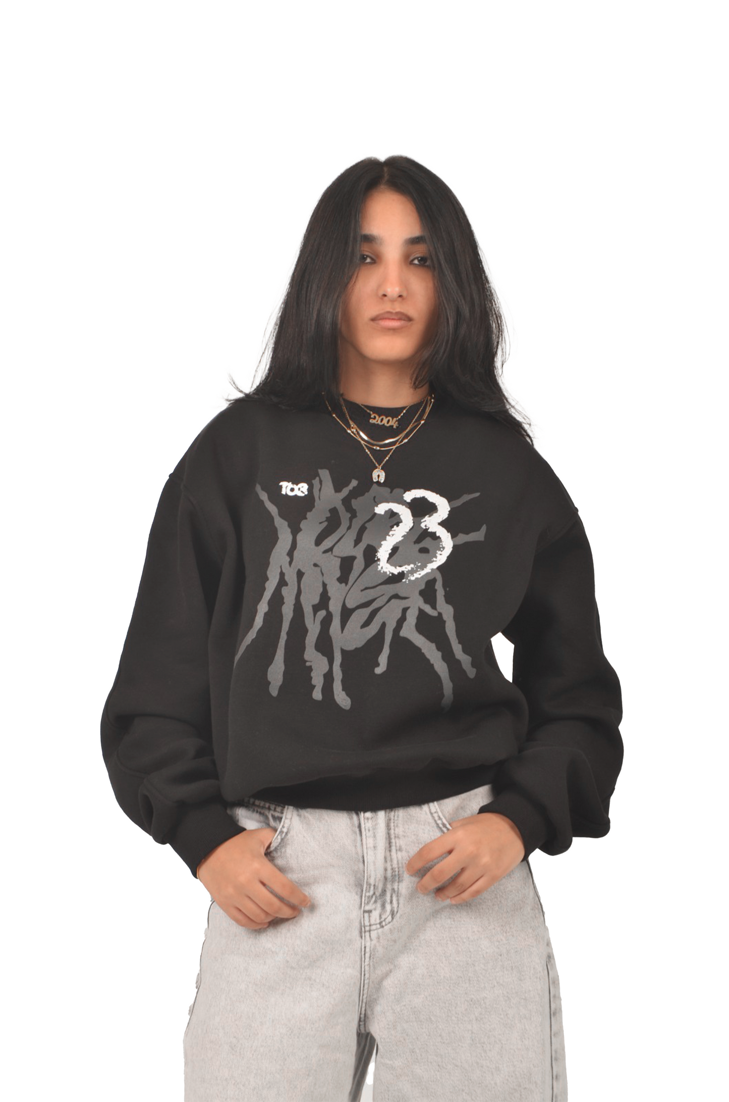 Scratches Black Crewneck