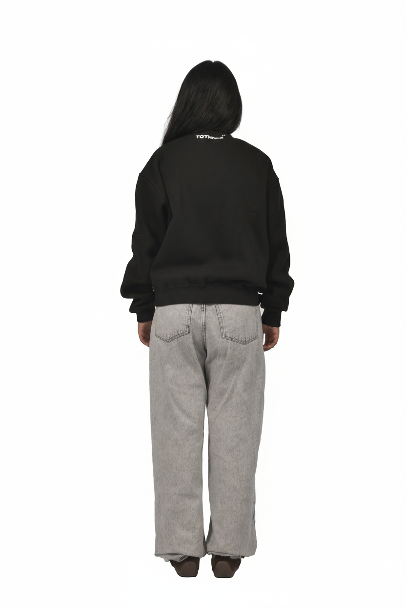 Scratches Black Crewneck