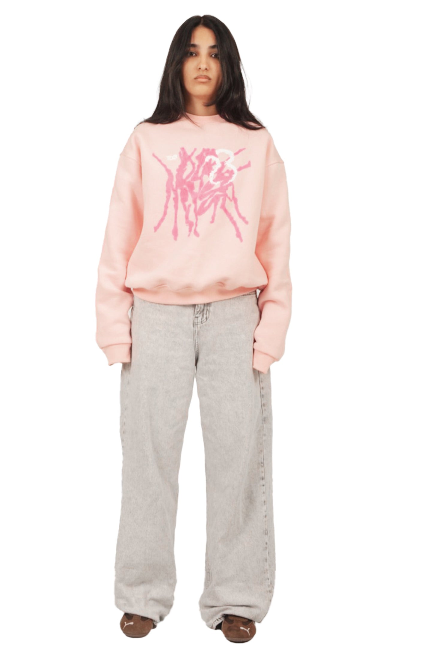 Scratches Pink Crewneck